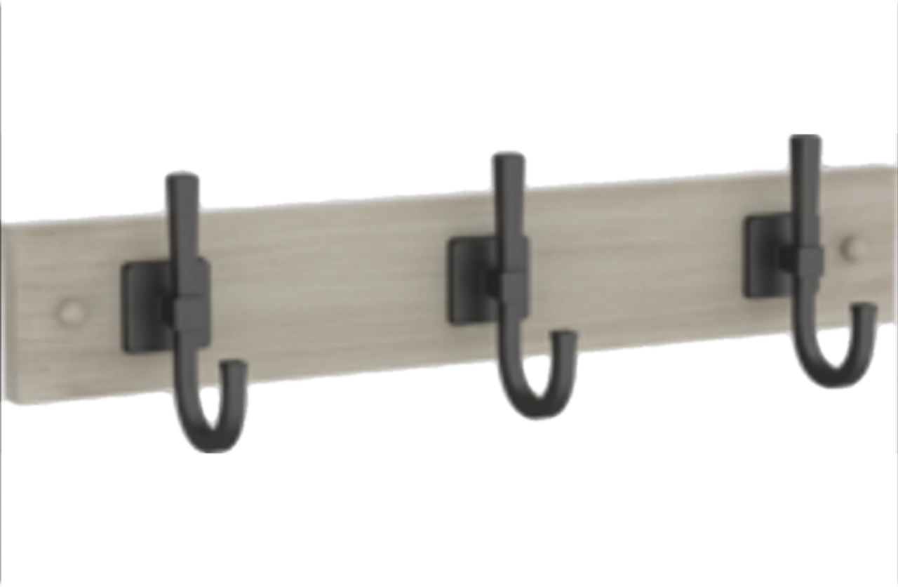 Better Homes & Gardens R39478L-RGM 18" Miller Hook Rail Black & Gray Finish