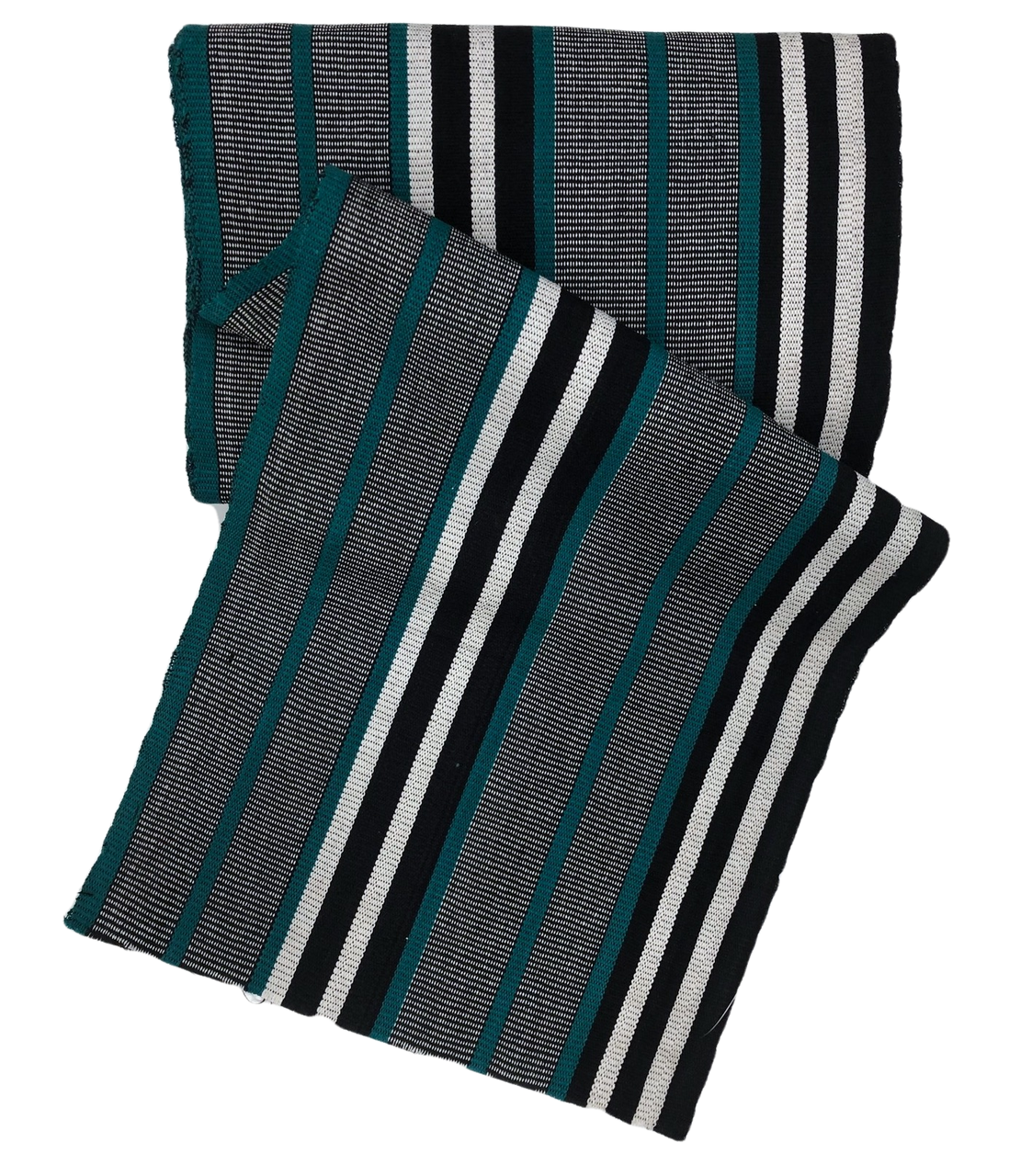 African Faso Dan Fani Handmade Woven Teal Stripe Cotton Fabric 12" x 7 Yard