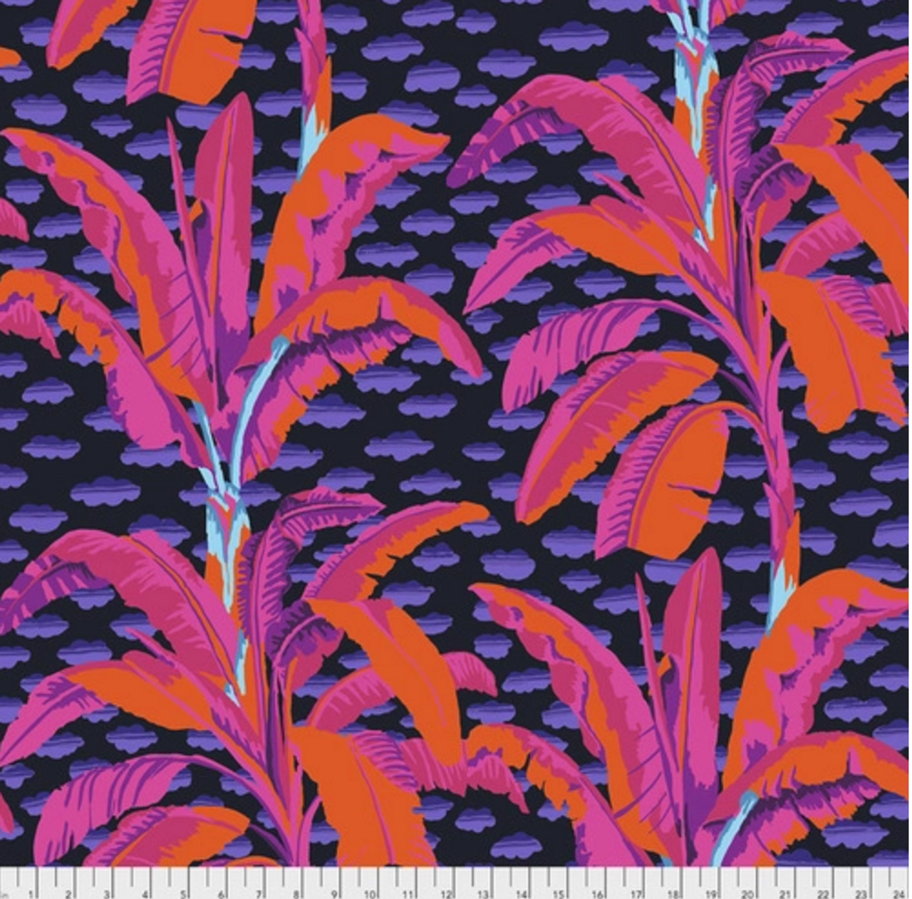 Free Spirit Kaffe Fassett PWGP179 Banana Tree Black Cotton Quilting Fabric by Yd