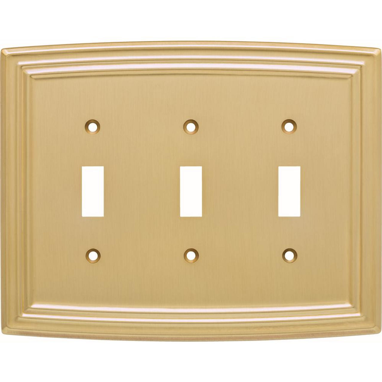Hampton Bay W36404-117 Classical Emery Triple Switch Brushed Brass Cover Plate