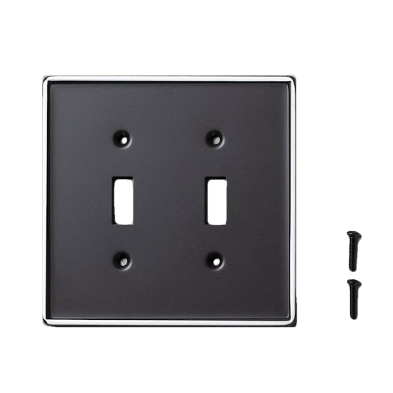 Hearth & Hand Matte Ebony Border Double Switch Wall Plate Cover 2 Pack