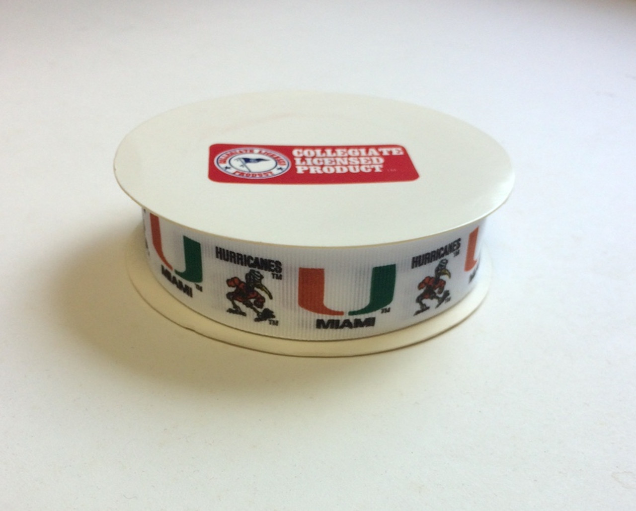 Miami Hurricanes Grosgrain Ribbon 10 Yards 7/8" Wide