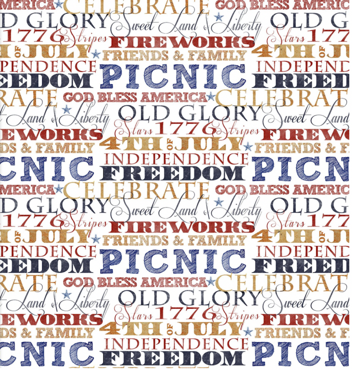 3 Wishes 16068 American Spirit American Works White Cotton Fabric By The Yard