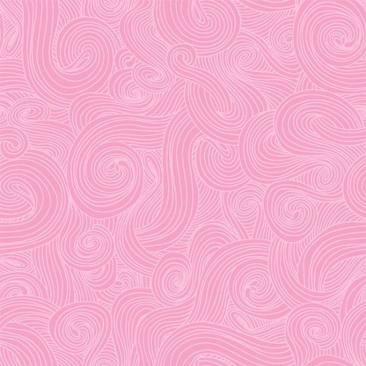 Studio e Just Color! Carnation Pink Swirl Cotton Fabric By The Yard