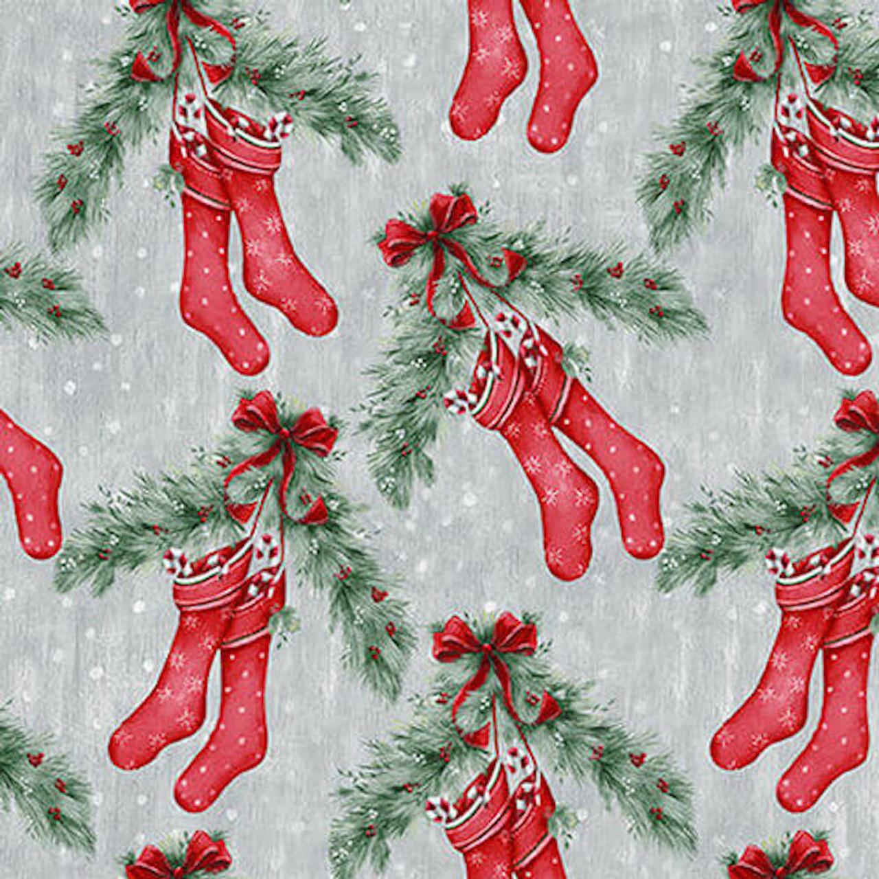 Blank Quilting Joyful Tidings Christmas Stockings Cotton Fabric By The Yard