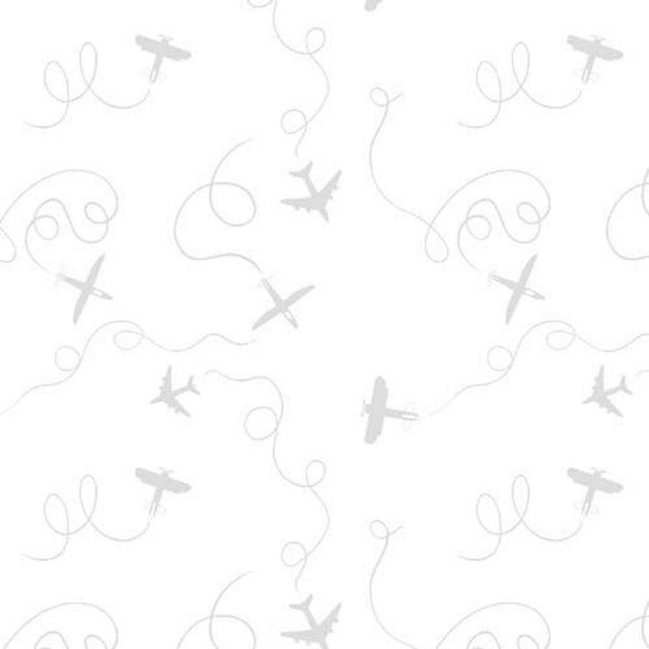 Blank Quilting Morning Mist VI Planes White Tonal Cotton Fabric By The Yard