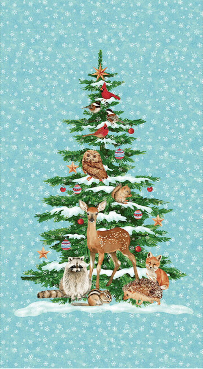 Studio e Winterwood 24 Christmas Tree Panel Ice Blue Cotton Fabric By The  Panel - Flying Bulldogs, Inc.
