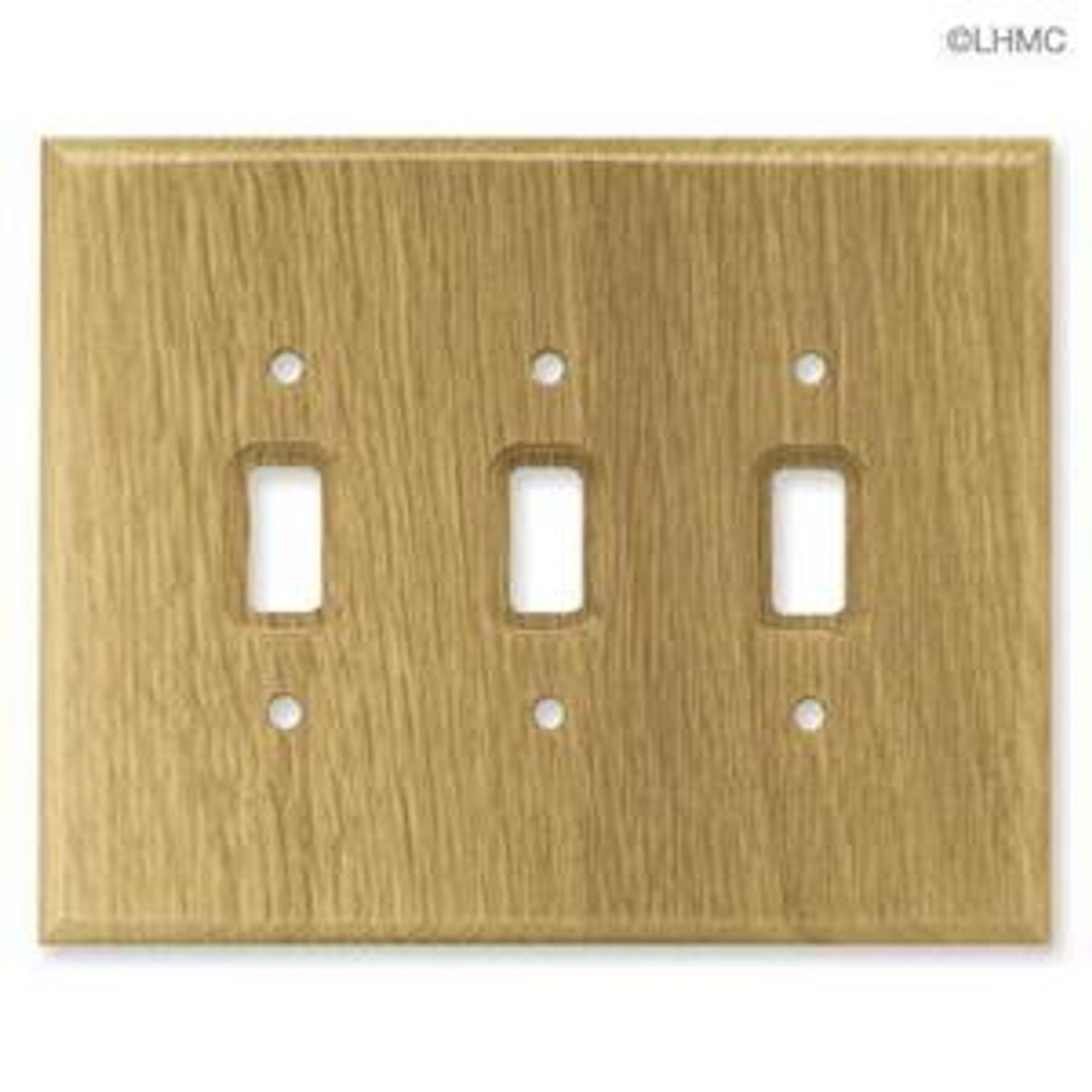 126430 Medium Oak Wood Triple Switch Outlet Cover Wall Plate