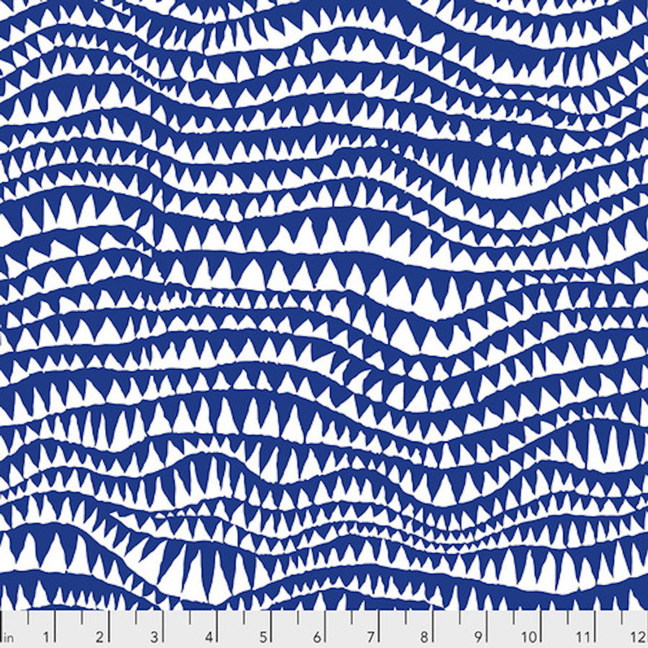 Brandon Mably PWBM060 Sharks Teeth Cobalt Cotton Fabric By The Yard