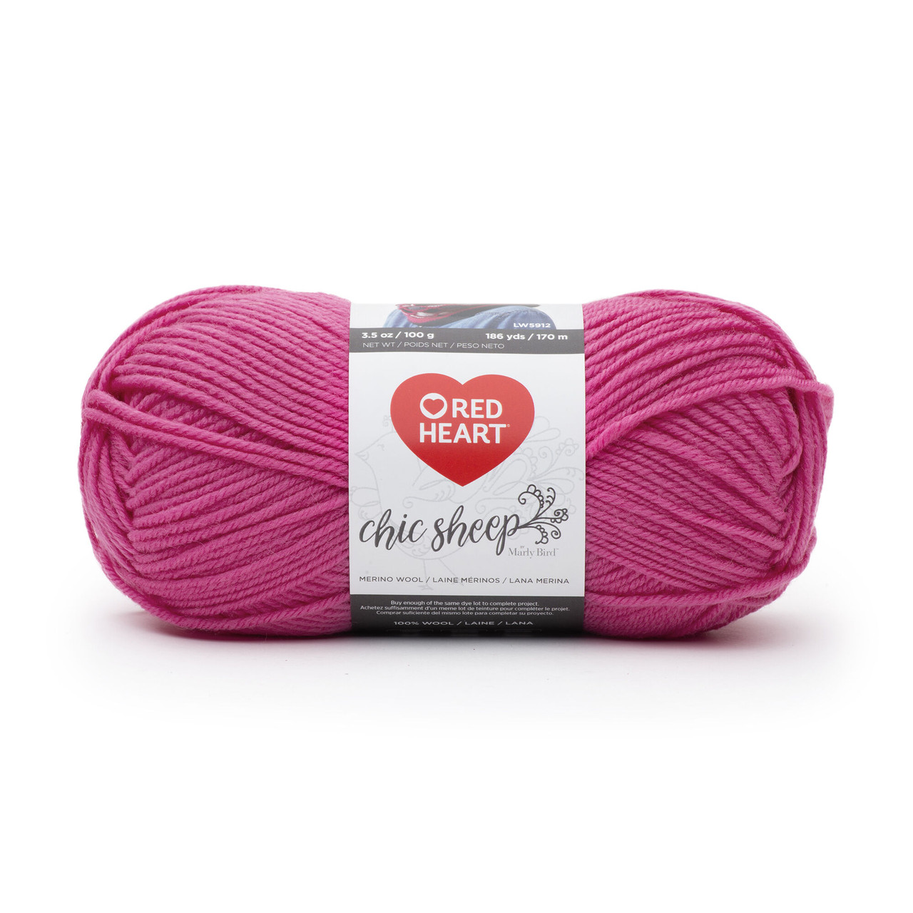 Red Heart Chic Sheep Merino Wool by Marley Fairy Tale Knitting & Crochet Yarn