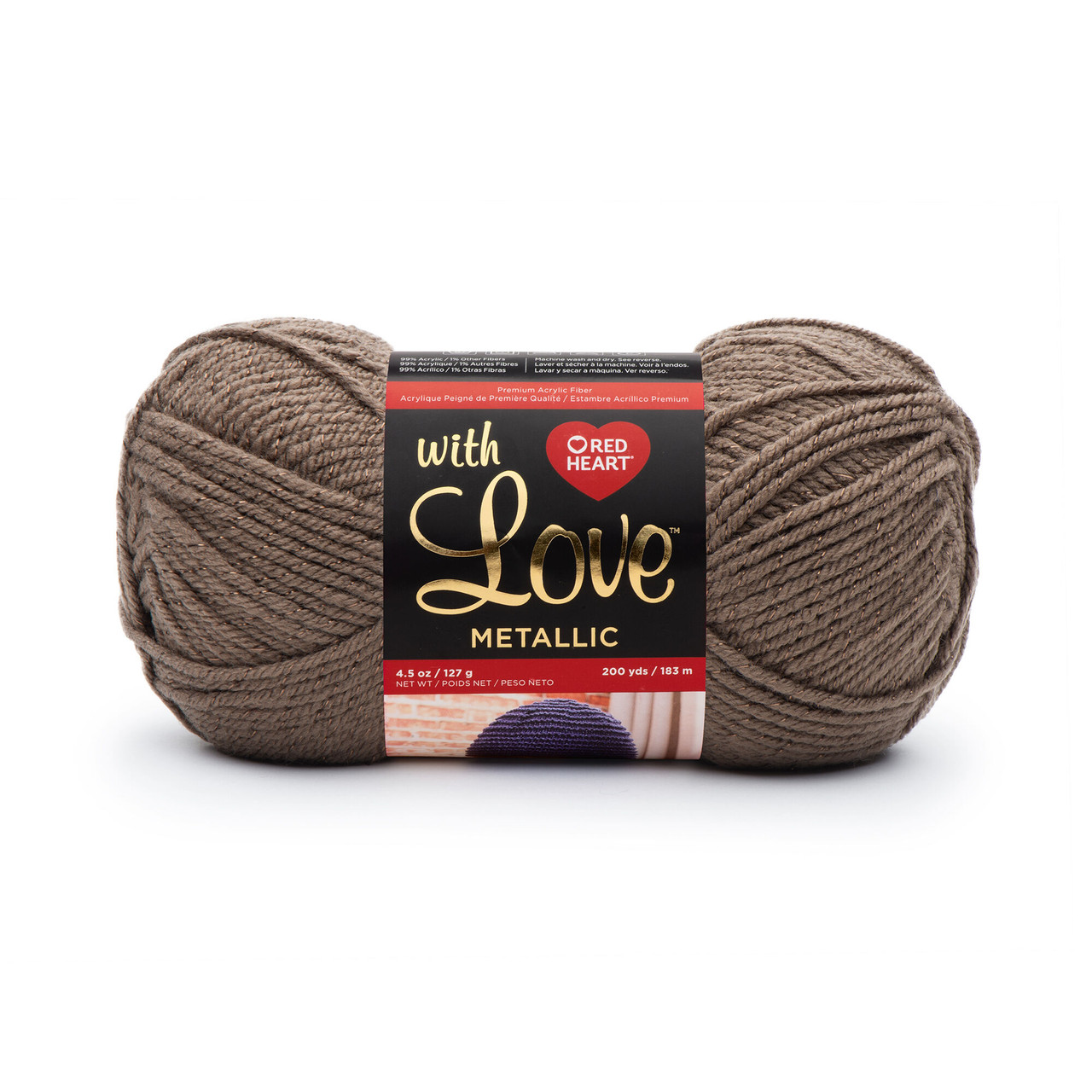 Red Heart With Love Metallic Metallic Taupe Knitting & Crochet Yarn -  Flying Bulldogs, Inc.