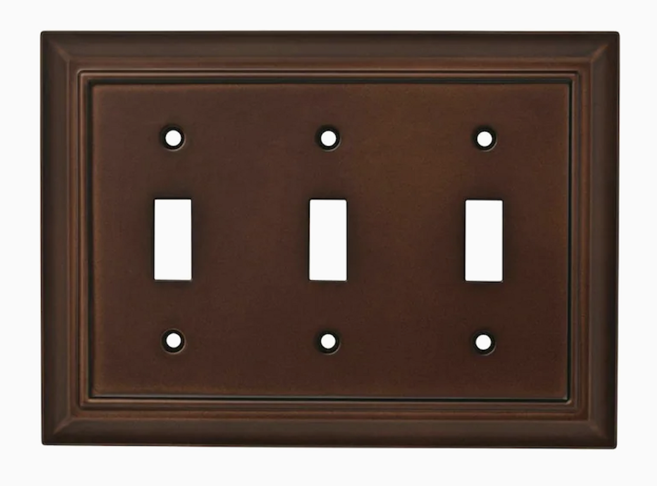 Brainerd 126344 Espresso Classic Architect Triple Switch Wall Plate Cover