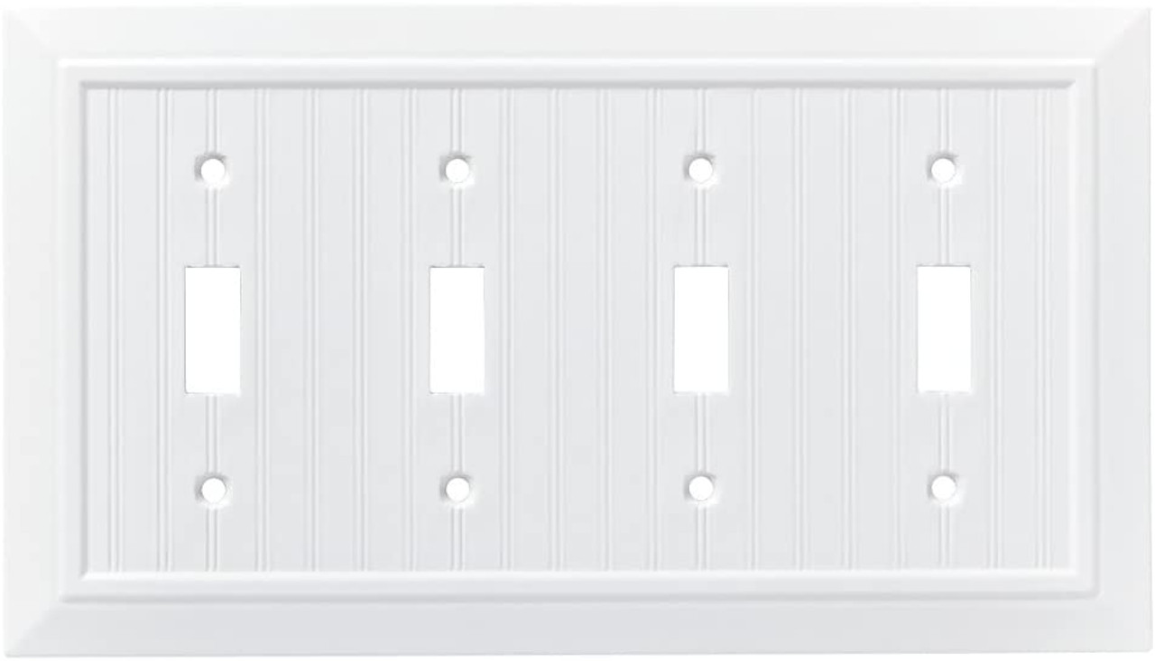 Franklin Brass Architect Beadboard Pure White Quad Switch Wall Plate Cover