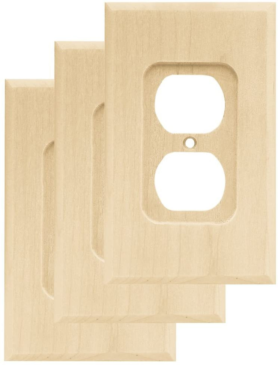 Franklin Brass W10397-UN Unfinished Wood Single Duplex Wall Plate Cover 6 pack