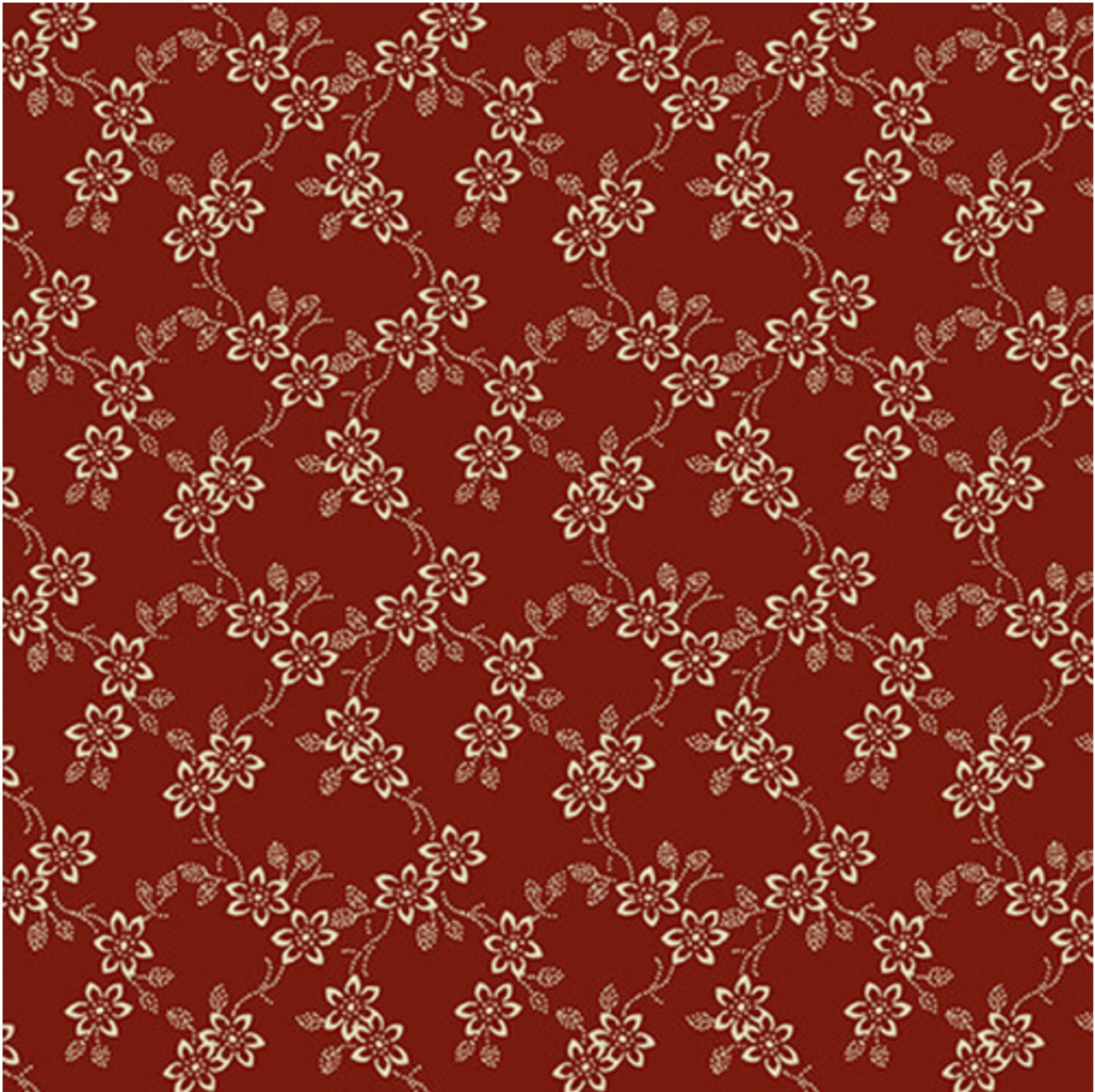 Henry Glass Down on the Farm Calico Red Cotton Fabric By The Yard