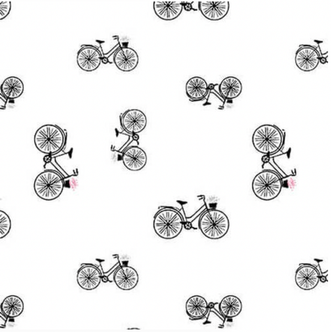 Blank Quilting Lower the Volume Bicycles White Cotton Fabric By The Yard