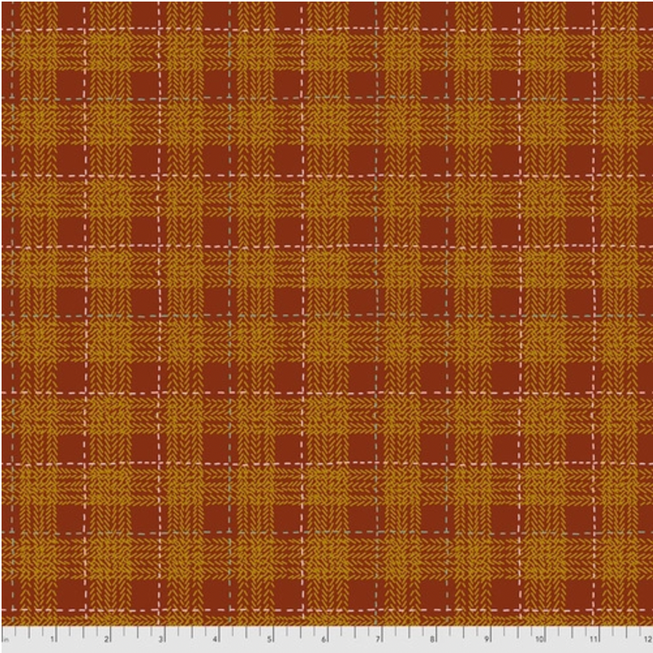 Free Spirit Rachel Hauer Forest Floor Plaid Red Cotton Fabric By Yd