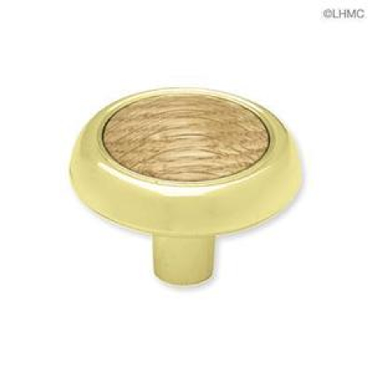 P50080C-PB0-C  Brass & Oak Wood 1 1/4"  Cabinet Drawer Pull