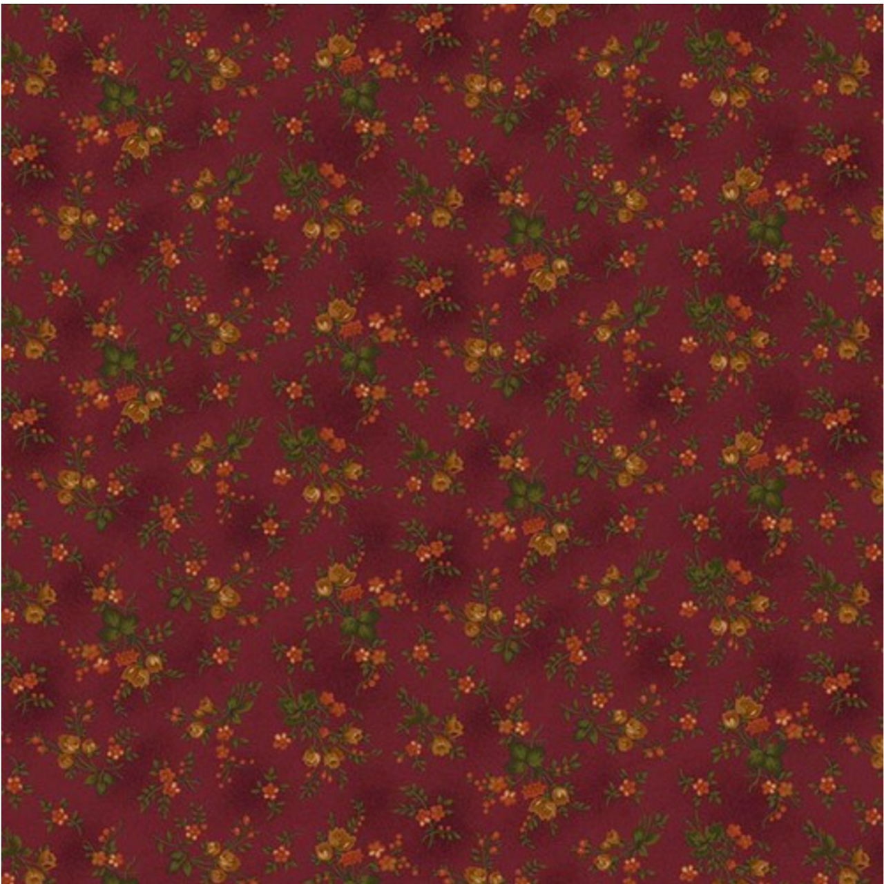 Henry Glass Right as Rain Harvest Floral Cranberry Fabric By Yard