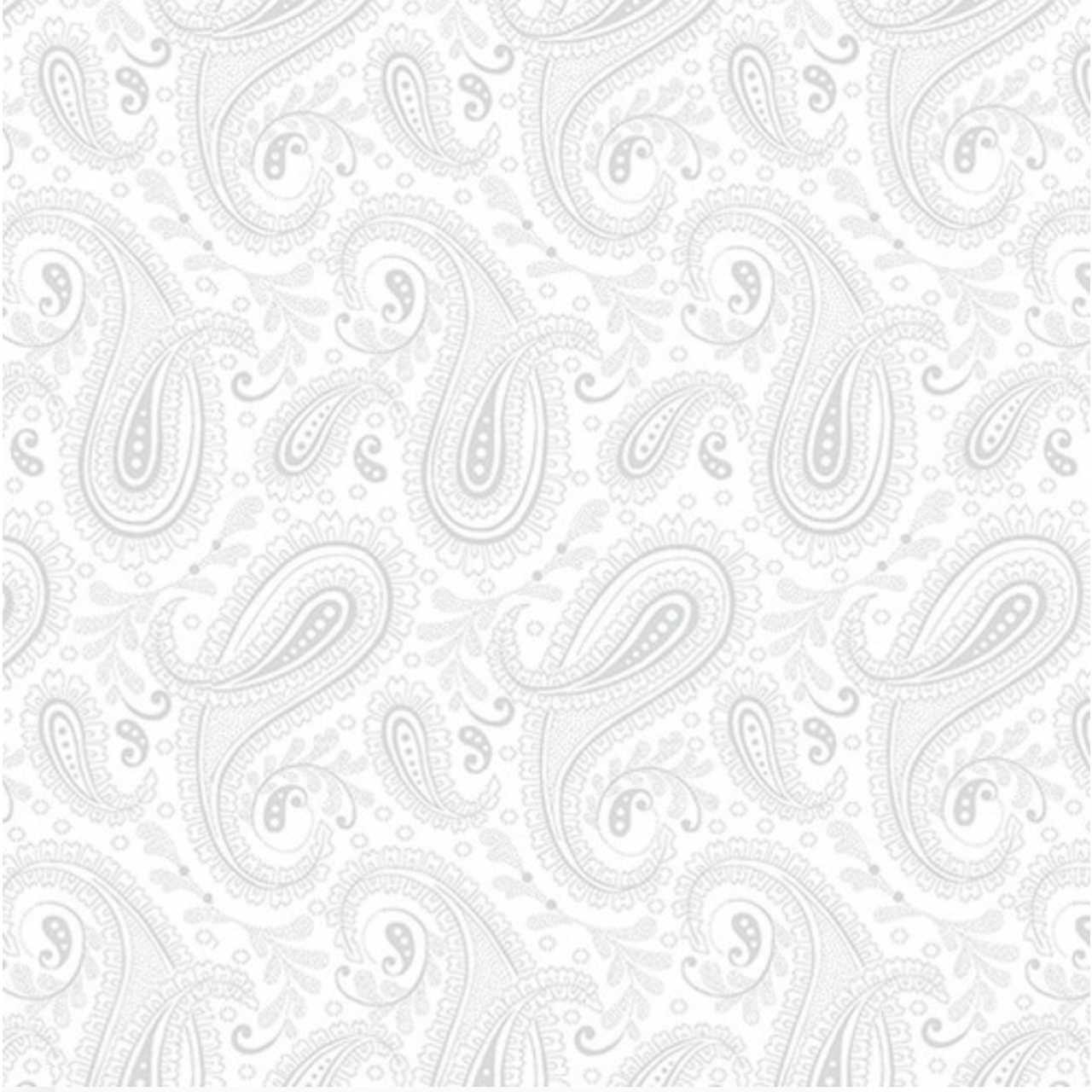 Studio E 108" Quilt Back Touch of White Paisley Fabric By Yd