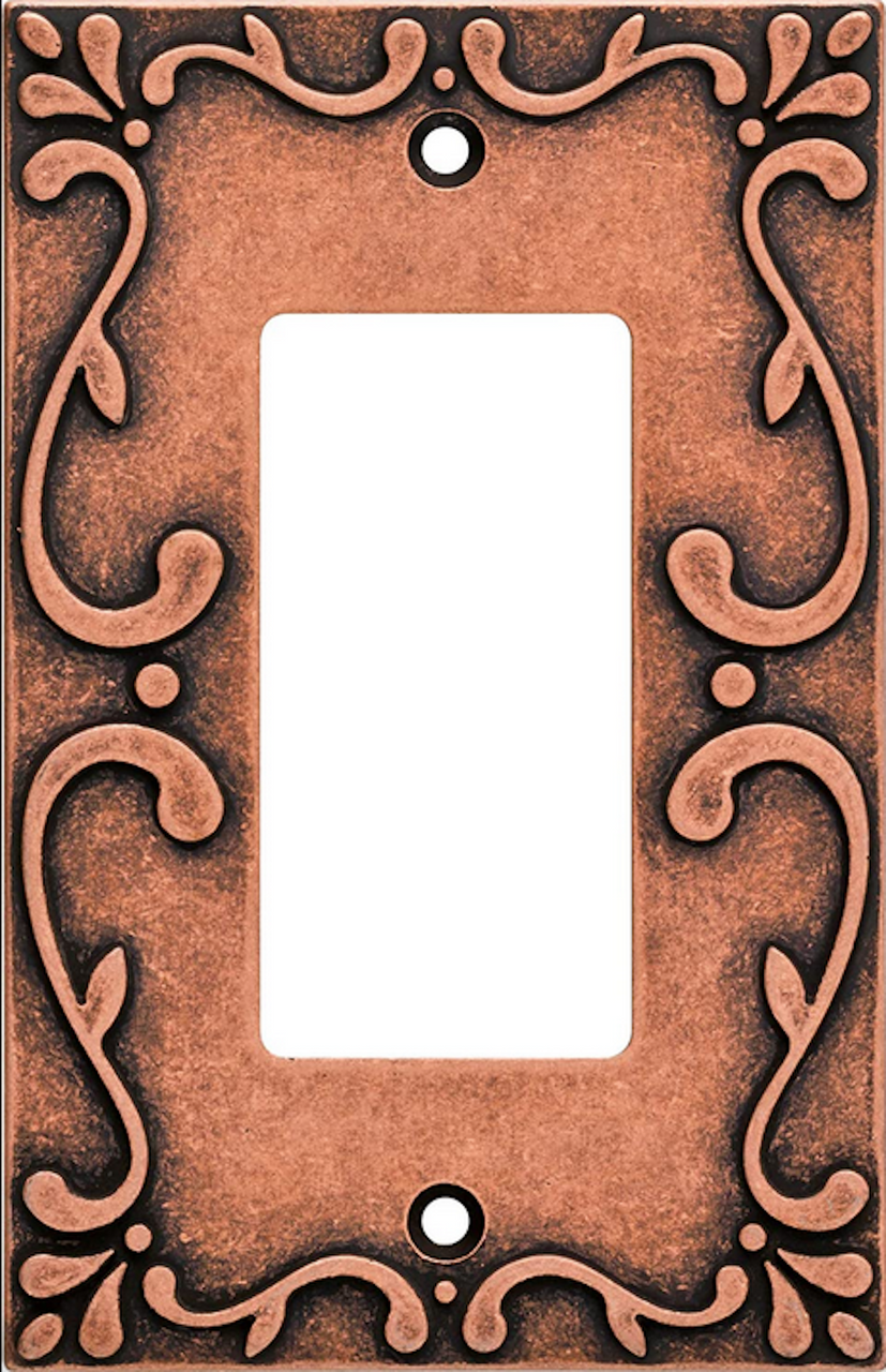 Franklin Brass W35072-CPS Sponged Copper Classic Lace Single GFCI Cover Wall Plate 3 Pack