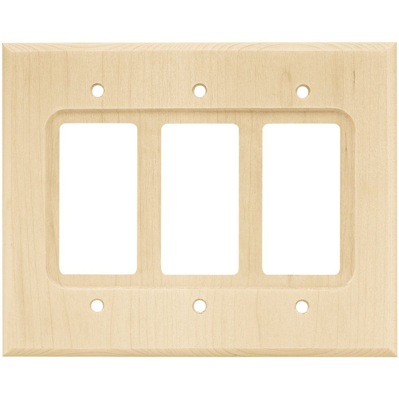 W33798-UN Unfinished Wood Triple GFCI Decora Wall Plate Cover