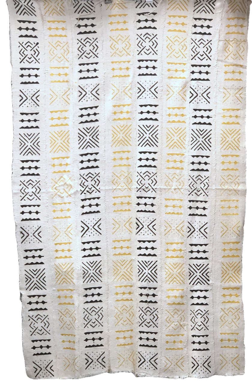 28654 African Mali Mud Cloth Bambara Bogolanfini Multi Aprox 42 x 66