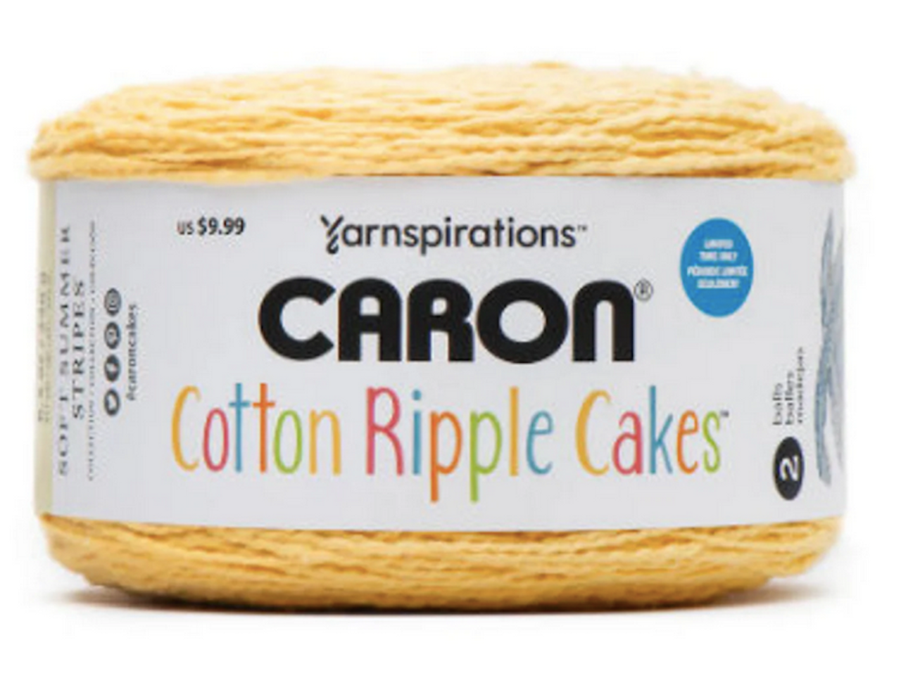 Caron Cotton Ripple Cakes Sunflare Knitting & Crochet Yarn