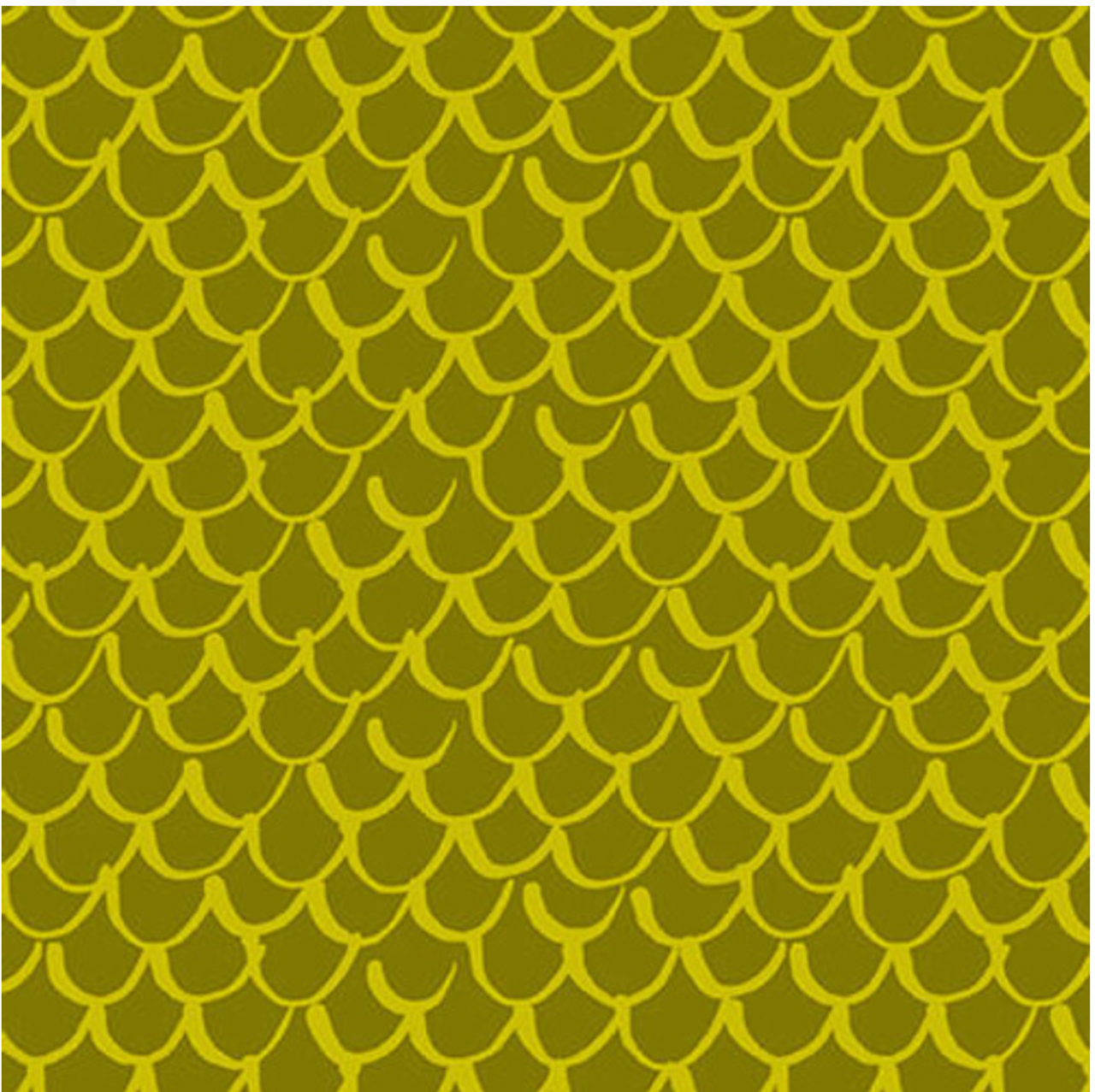 Blank Quilting Points of Hue Scallop Geo Chartreuse Fabric By The Yard