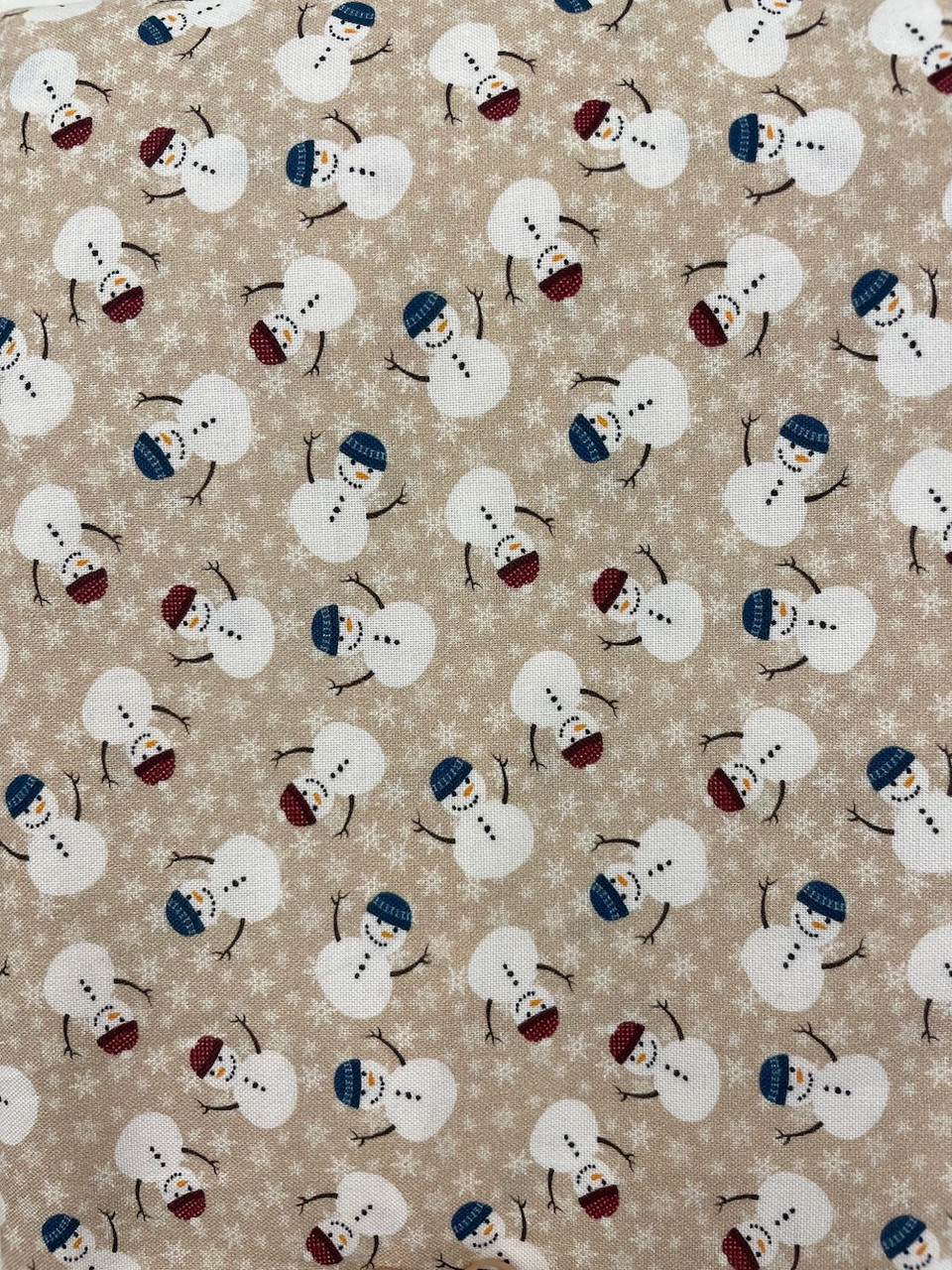 Stof Winter 4 You Snowmen & Snowflakes Cream Fabric By The Yard ...
