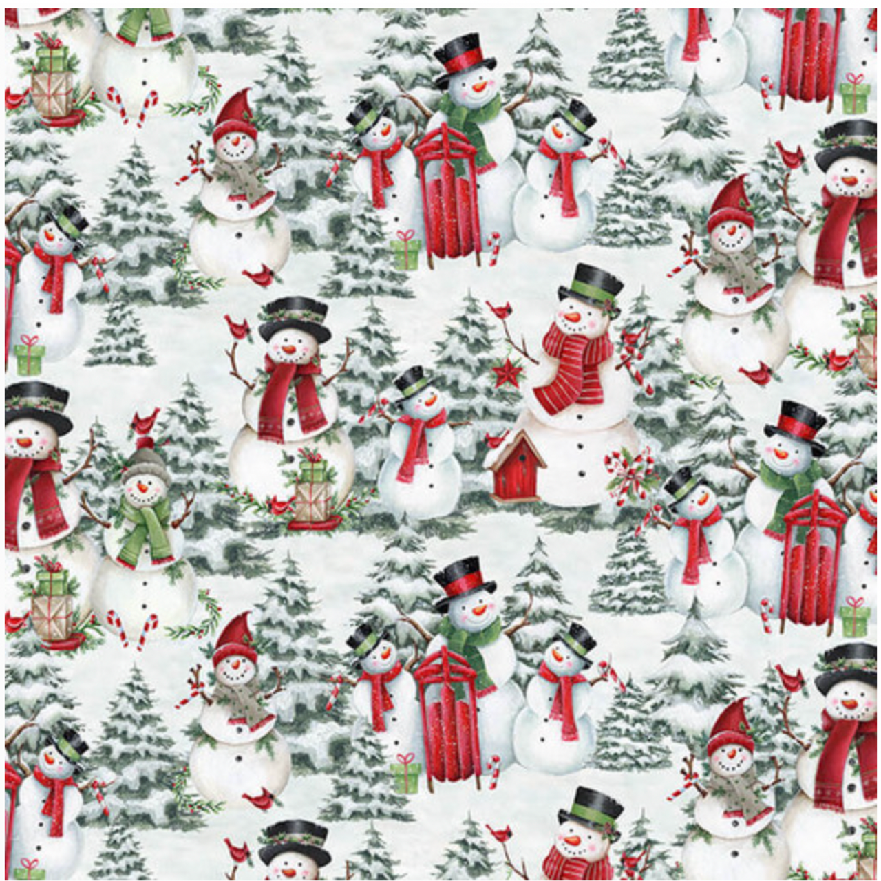 Blank Quilting Making Spirits Bright Scenic Snowman Fabric By The Yard