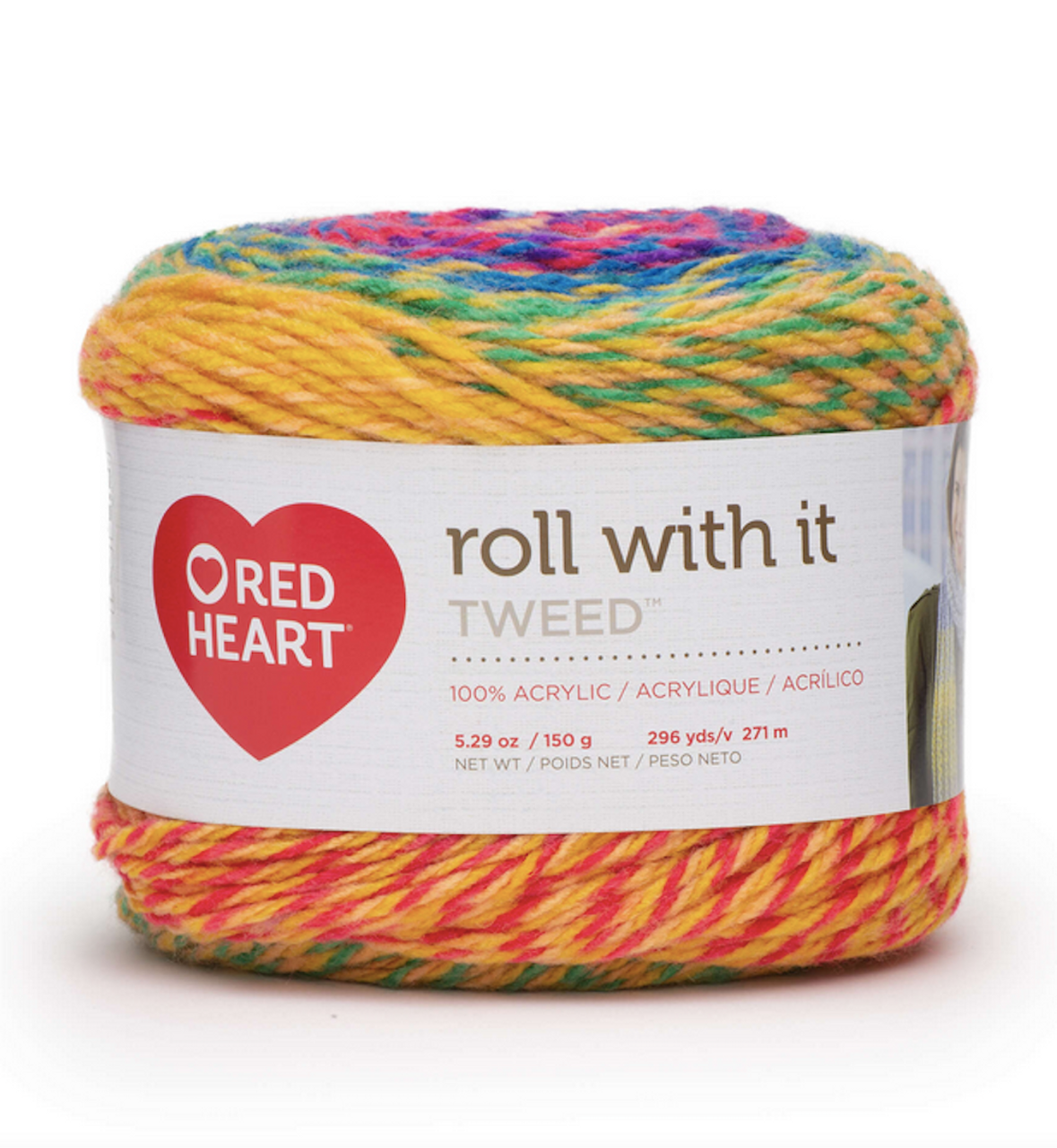 Red Heart Roll With It Tweed Crayons Knitting & Crochet Yarn