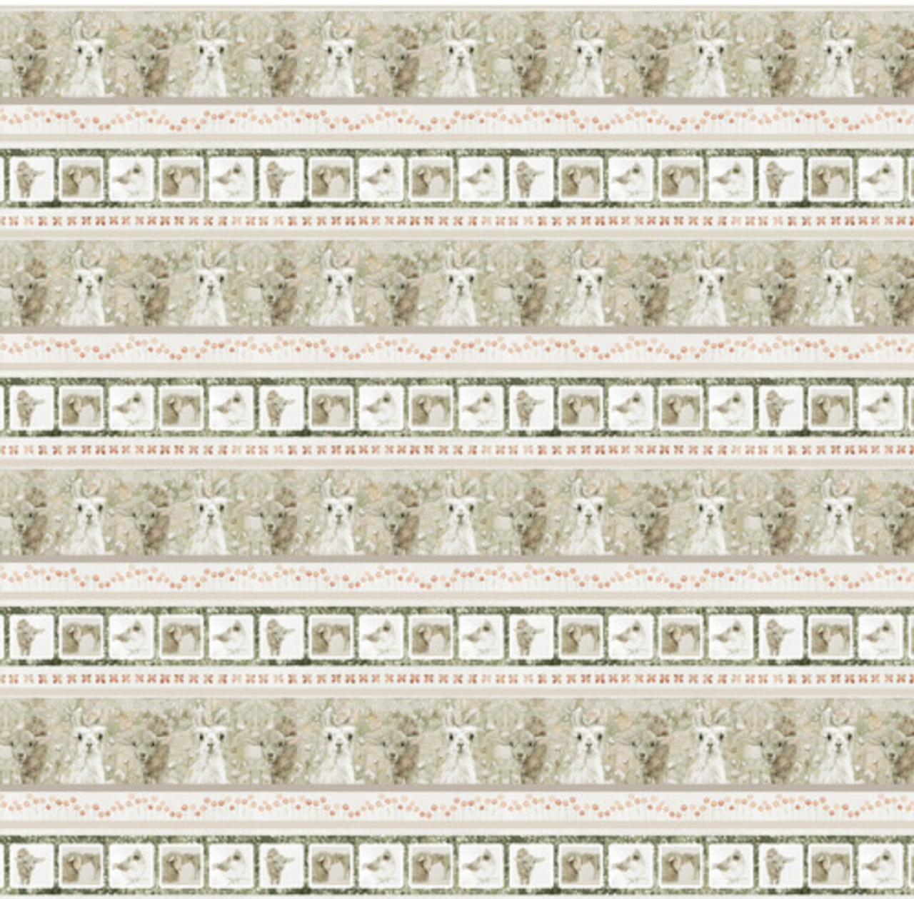 Henry Glass You are Loved Novelty Animal Stripe Fabric By The Yard