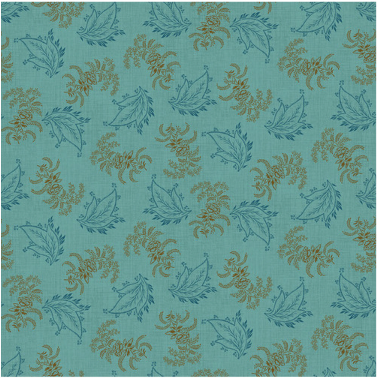 Henry Glass Lille Leaf Toss Lt Teal Fabric By The Yard