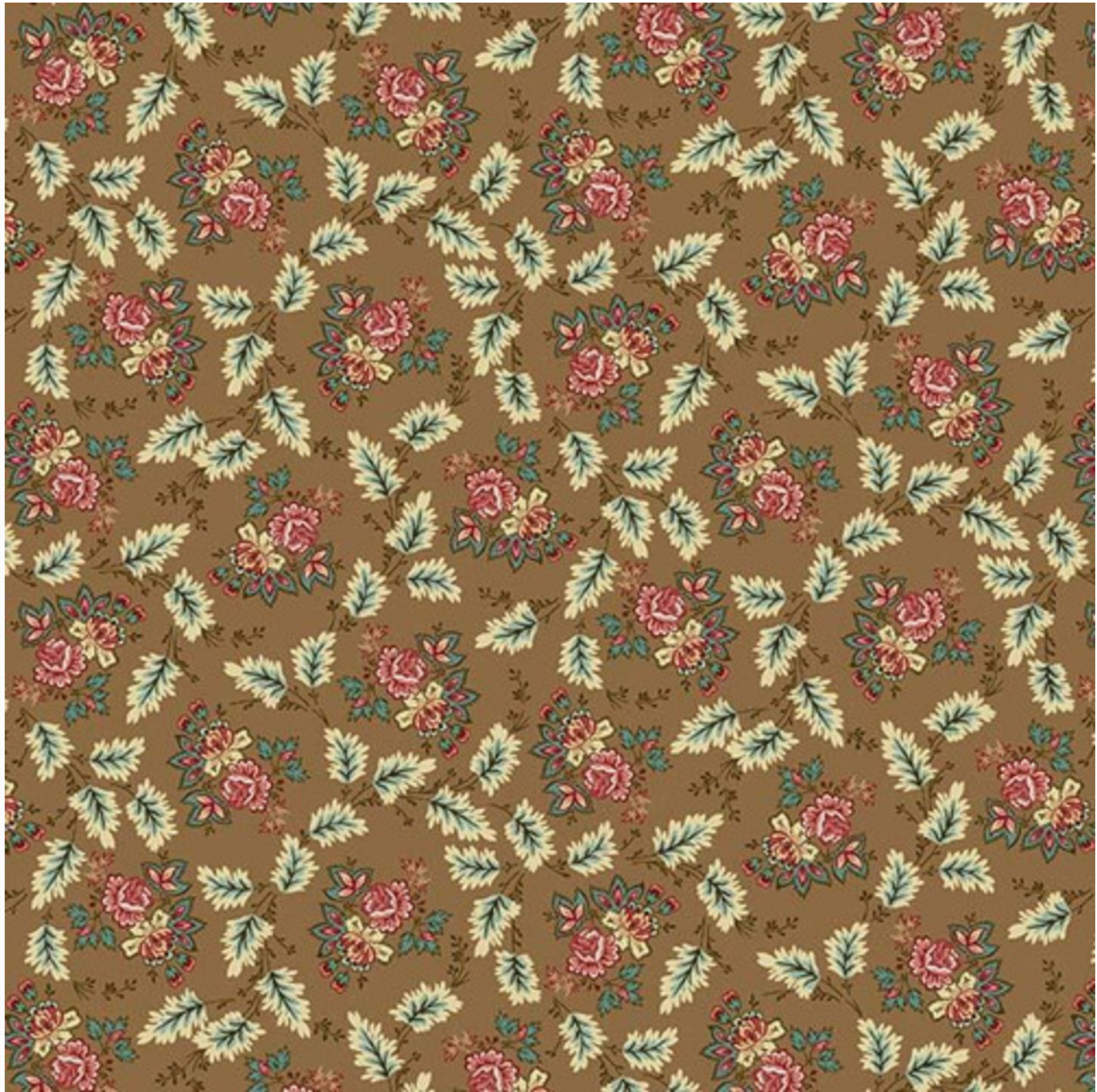 Henry Glass Lille Floral Leaf Caramel Fabric By The Yard