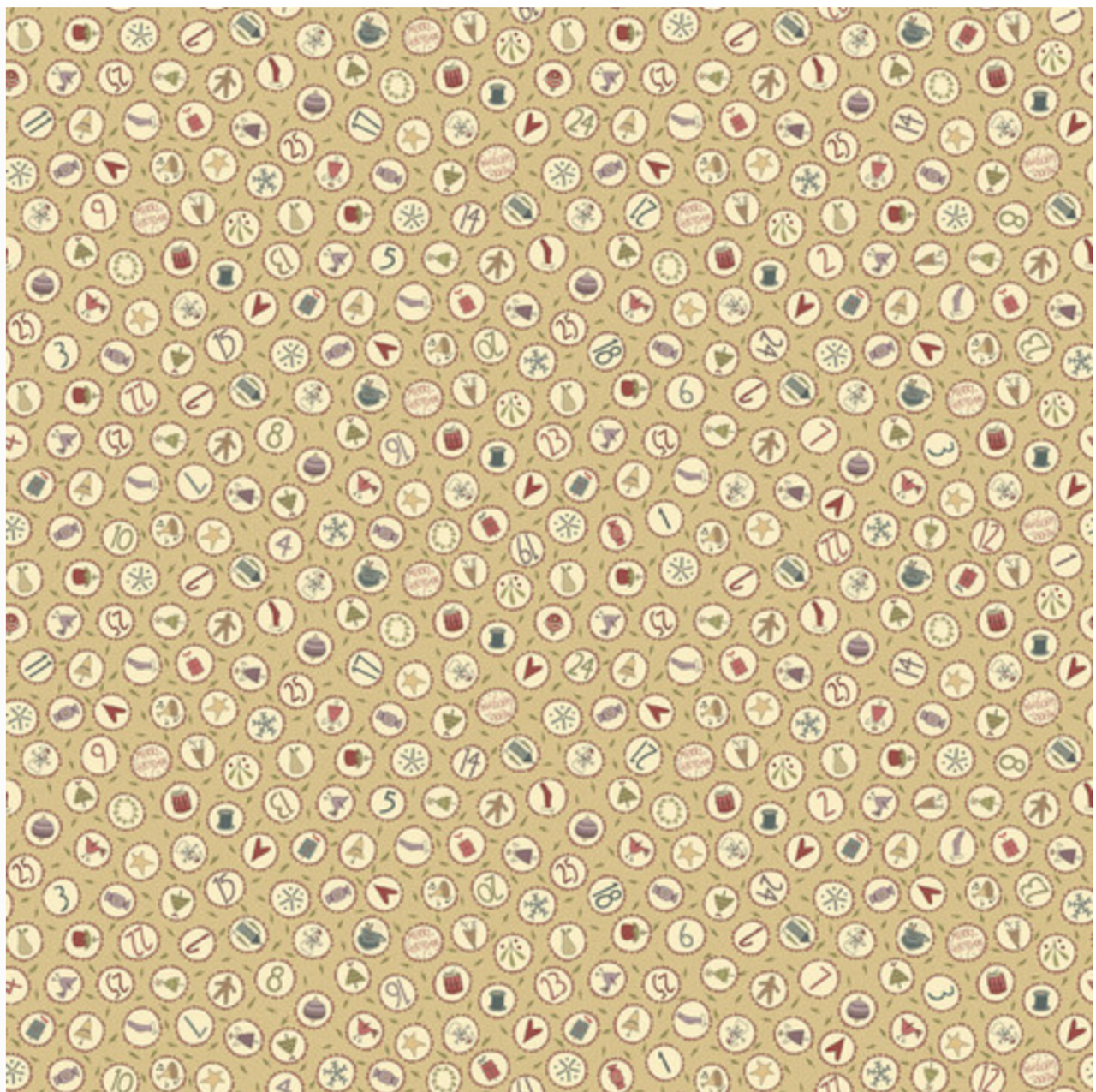 Henry Glass O Christmas Tree Circles Butternut Fabric By The Yard