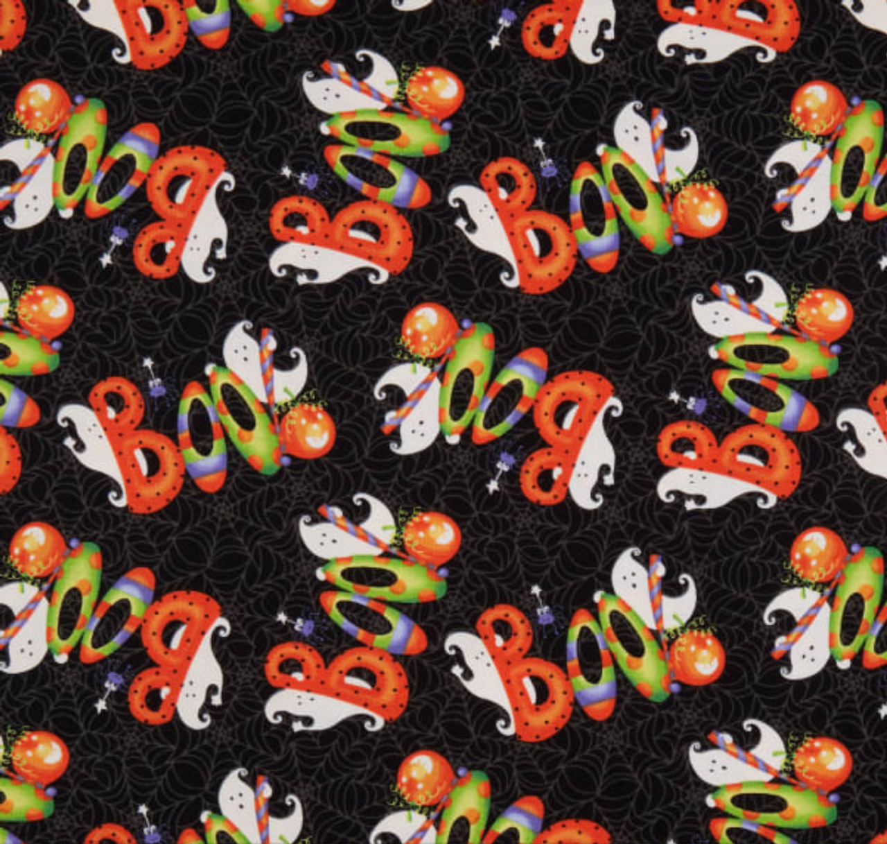 Henry Glass Boo! Glow Tossed Boo! Multi Fabric By The Yard