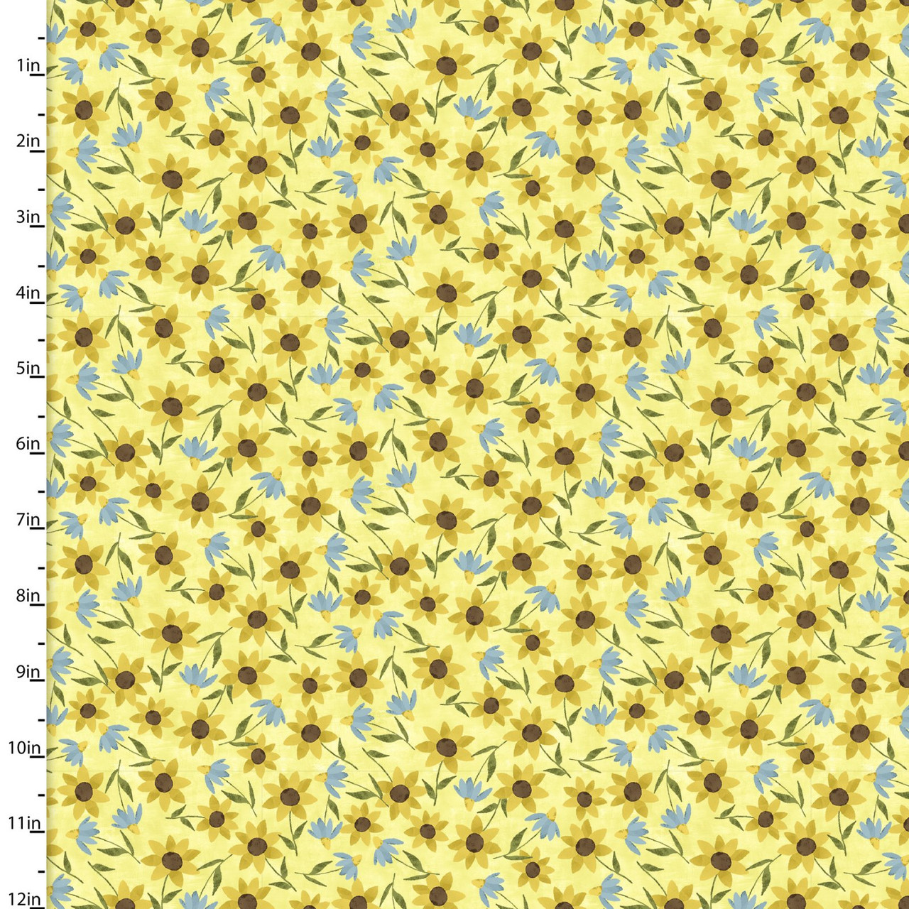 3 Wishes You Light My Way Gnomes Daisy Toss Yellow Cotton Fabric By Yard