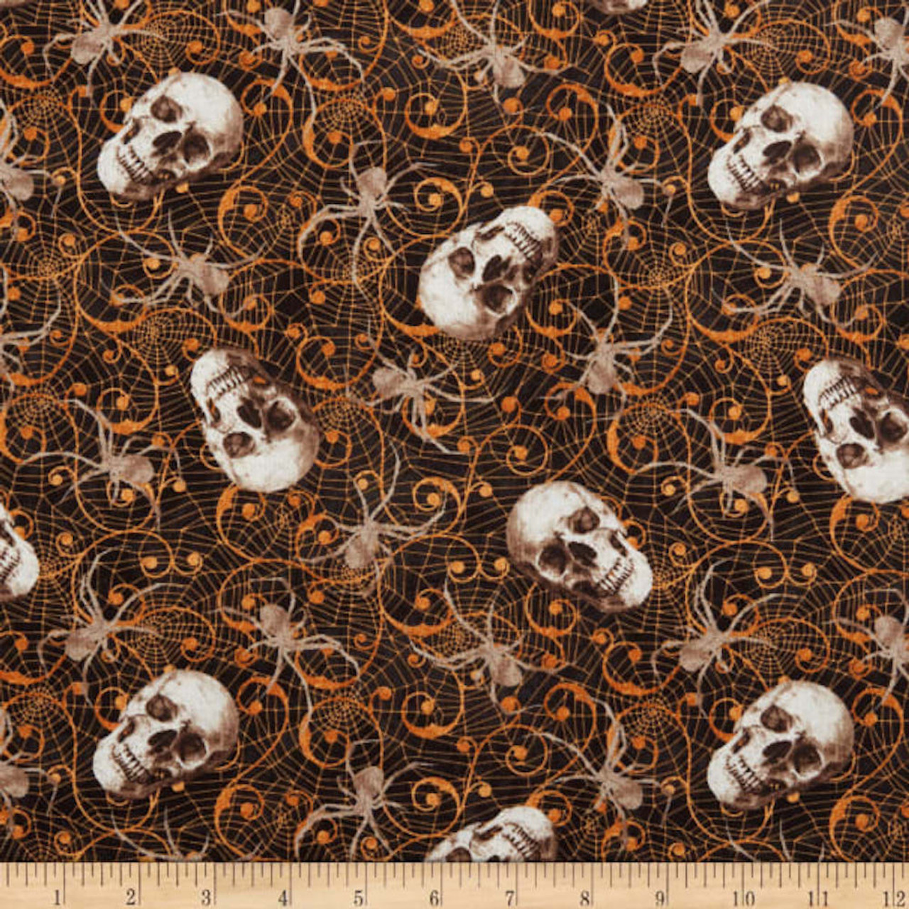 Blank Quilting Deja Boo! Halloween Elements Black Cotton Fabric By The Yard