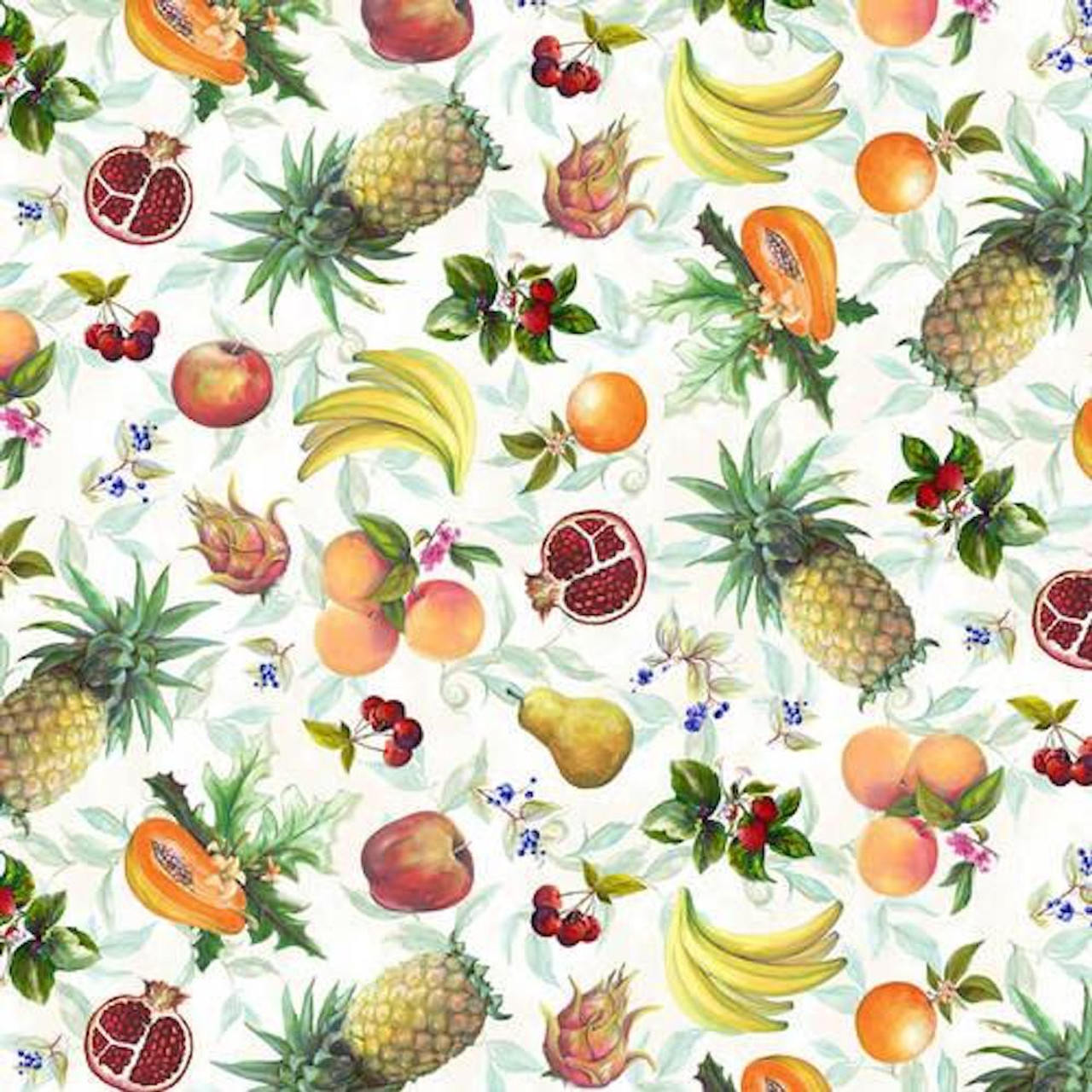 Blank Quilting Fruit For Thought Lg Fruit White Cotton Fabric By The Yard