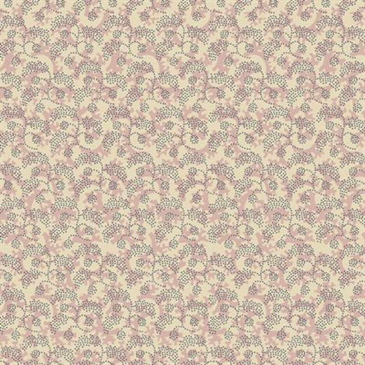 Stof Quilter's Basic Harmony Floral Sprigs Pink Cream Cotton Fabric By The Yard