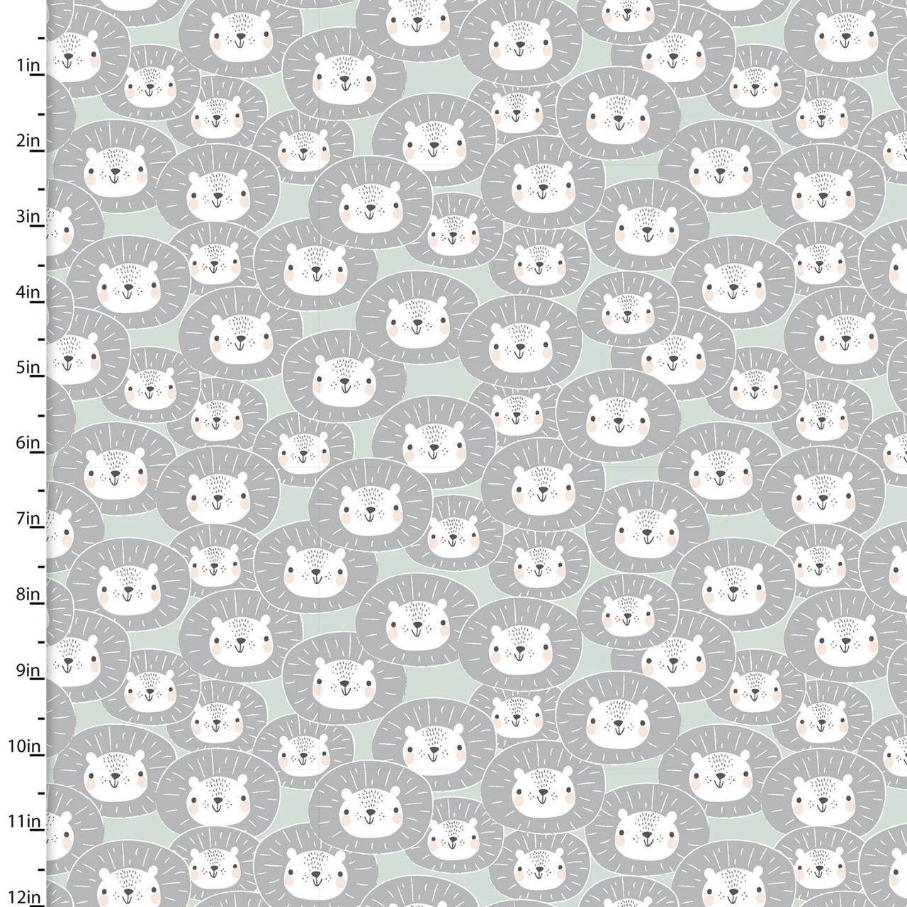 3 Wishes Oh My Safari Smiling Lion Turquoise Cotton Flannel Fabric By Yard
