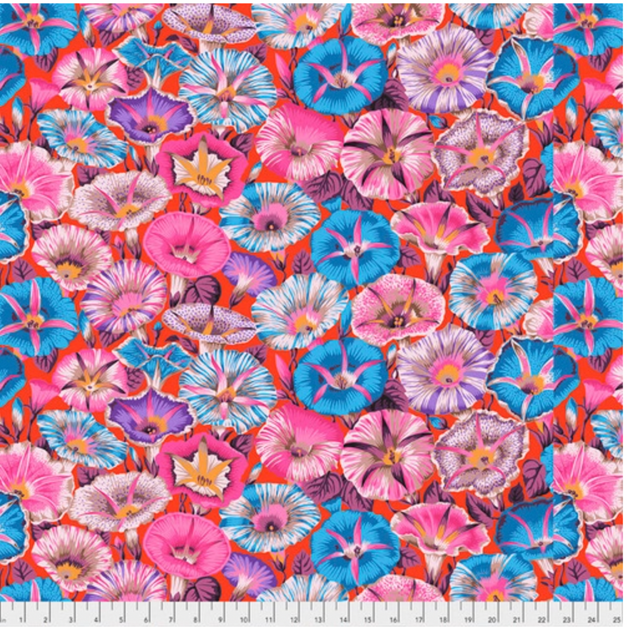 Free Spirit Philip Jacobs PWPJ098 Variegated Morning Glory Red Fabric by Yd