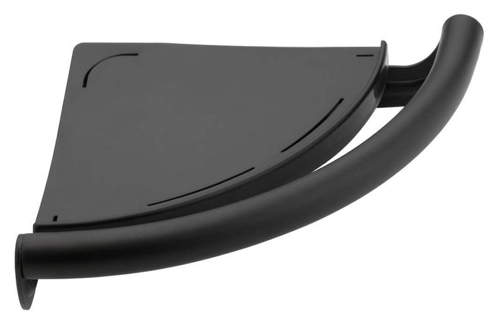 Étagère D'angle Avec Barre D'appui Delta Assist 41516 - Noir Mat - Neuf, Salle De Bain