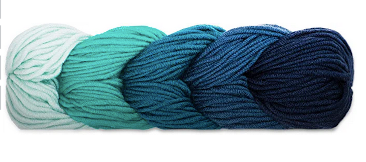 Caron Pantone X Morning Blues 5-Color Knitting & Crochet Yarn
