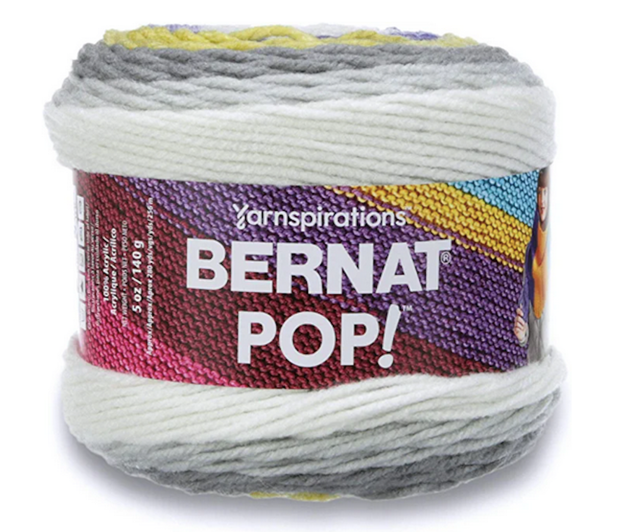 Bernat POP! Planetary Acrylic Self Striping Knitting & Crochet Yarn