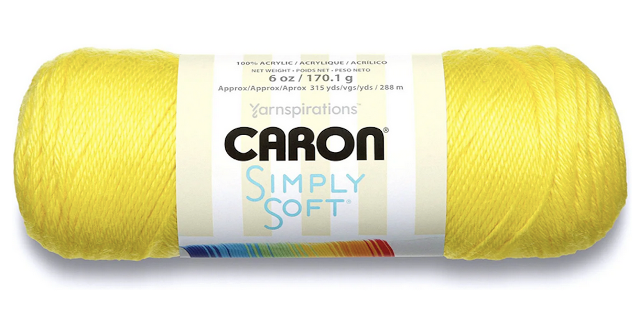 Caron Simply Soft Brites Super Duper Yellow Acrylic Knitting & Crochet Yarn