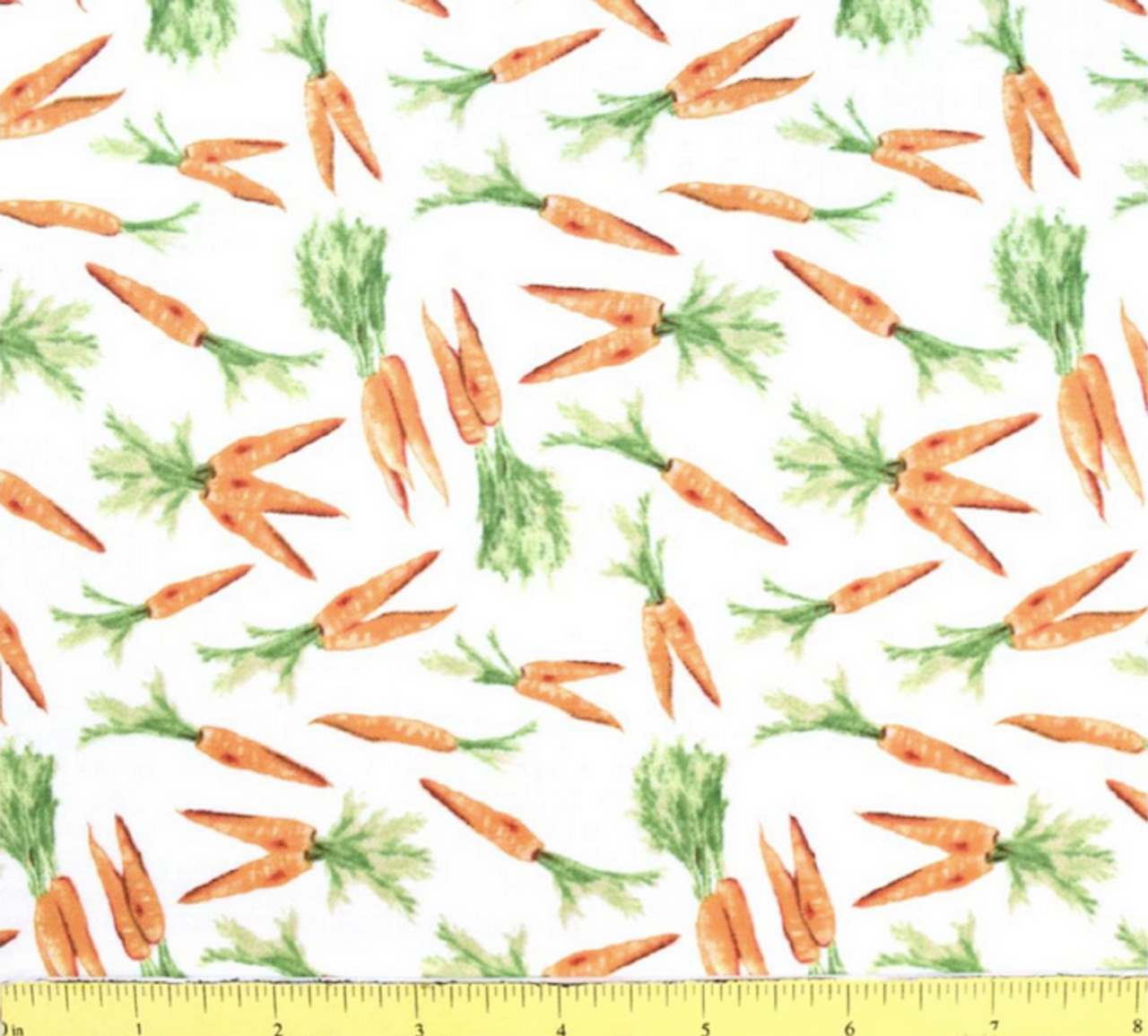 Henry Glass Trendy Meadows Tossed Carrots Orange Fabric By The Yard