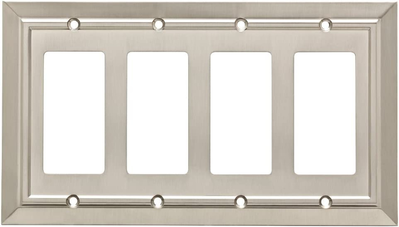 Franklin Brass W35228-PW Satin Nickel Architect Quad GFCI Decora Wall Cover Plate