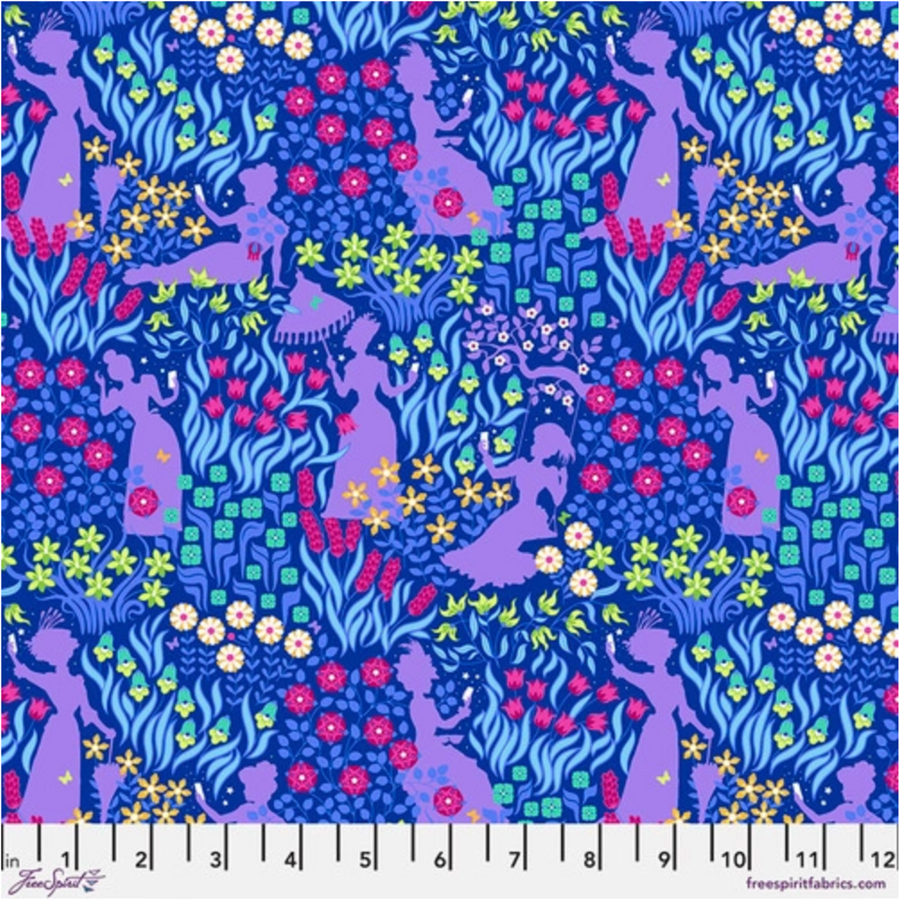 Free Spirit Stacy Peterson Belle Epoque Vanity Garden Purple Cotton Fabric By Yard